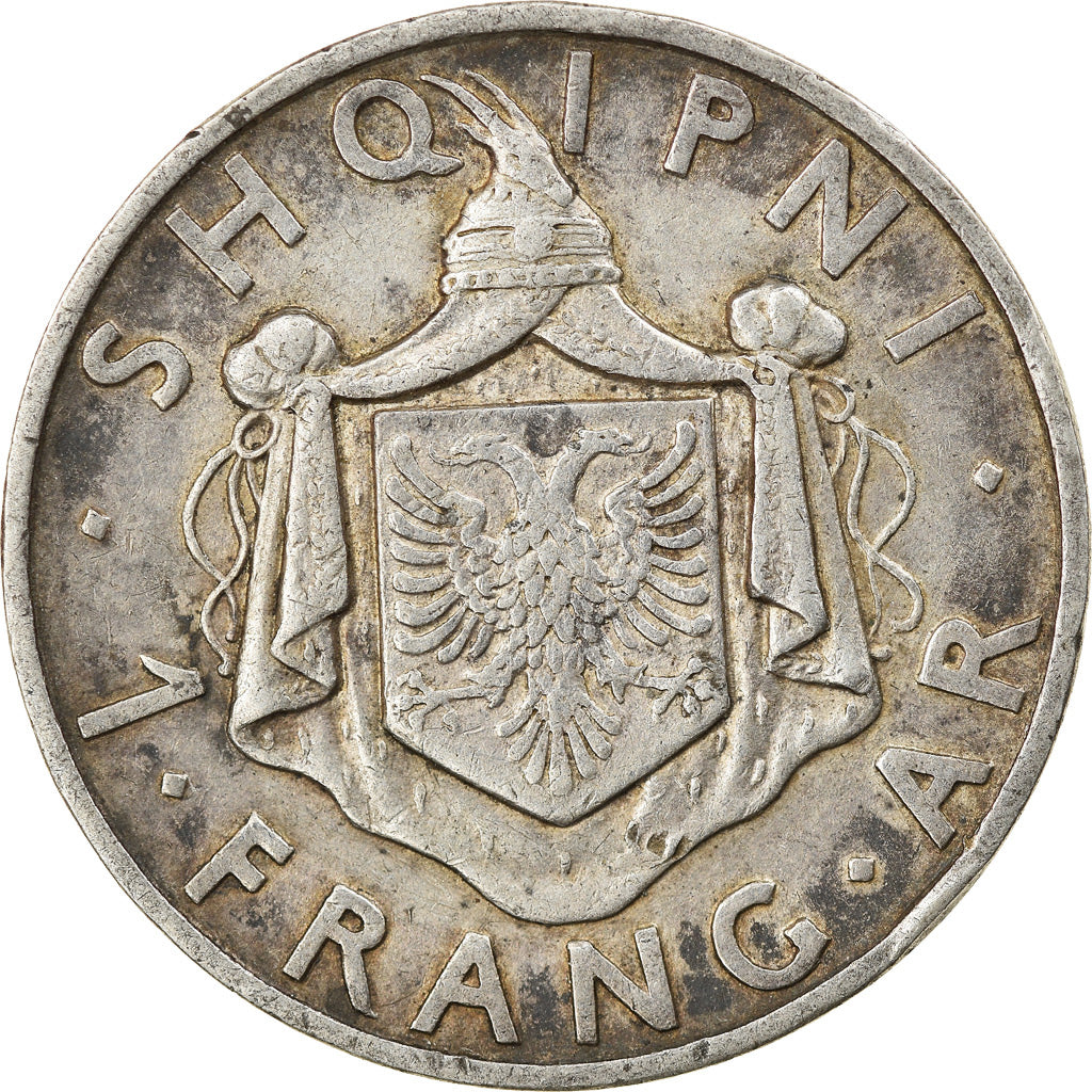 Münze, Albania, Zog I, Frang Ar, 1937, Rome, SS+, Silber, KM:18