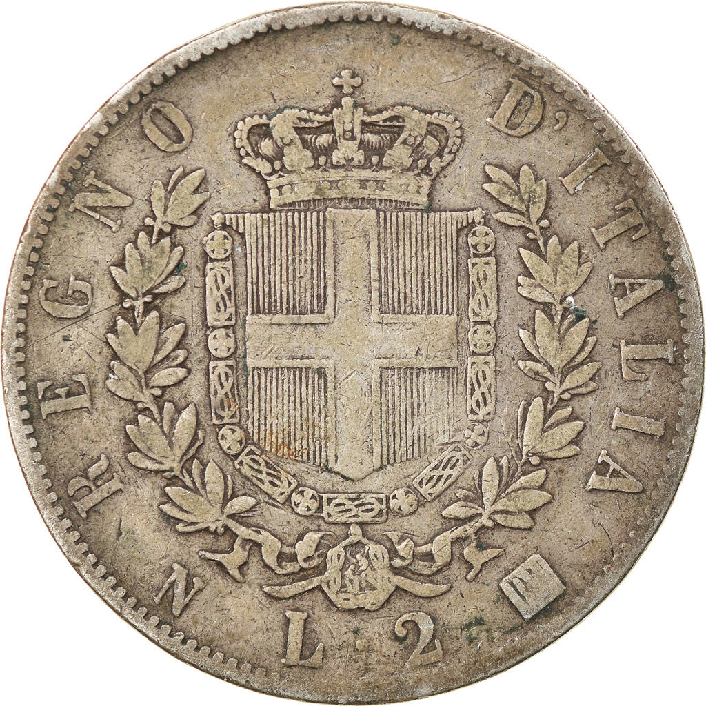 Monnaie, Italie, Vittorio Emanuele II, 2 Lire, 1863, Naples, TB, Argent, KM:6a.1