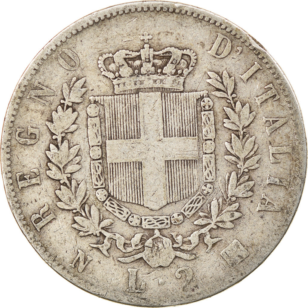 Münze, Italien, Vittorio Emanuele II, 2 Lire, 1863, Naples, S, Silber, KM:6a.1
