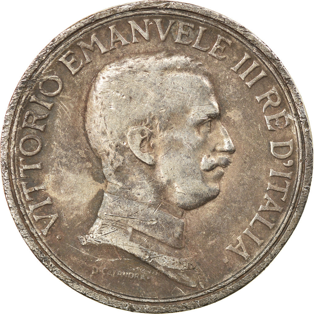 Moneda, Italia, Vittorio Emanuele III, 2 Lire, 1916, Rome, BC+, Plata, KM:55