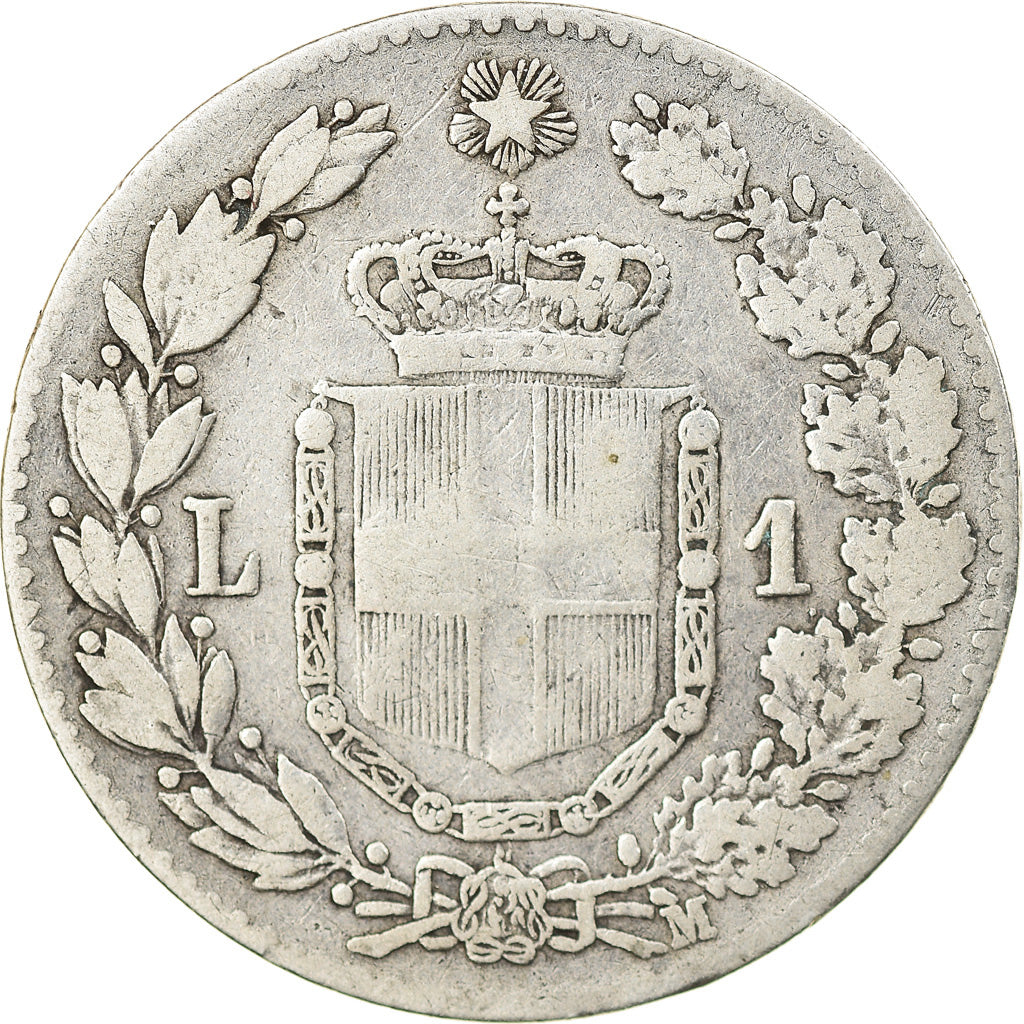 Coin, Italy, Umberto I, Lira, 1887, Milan, VF(20-25), Silver, KM:24.2