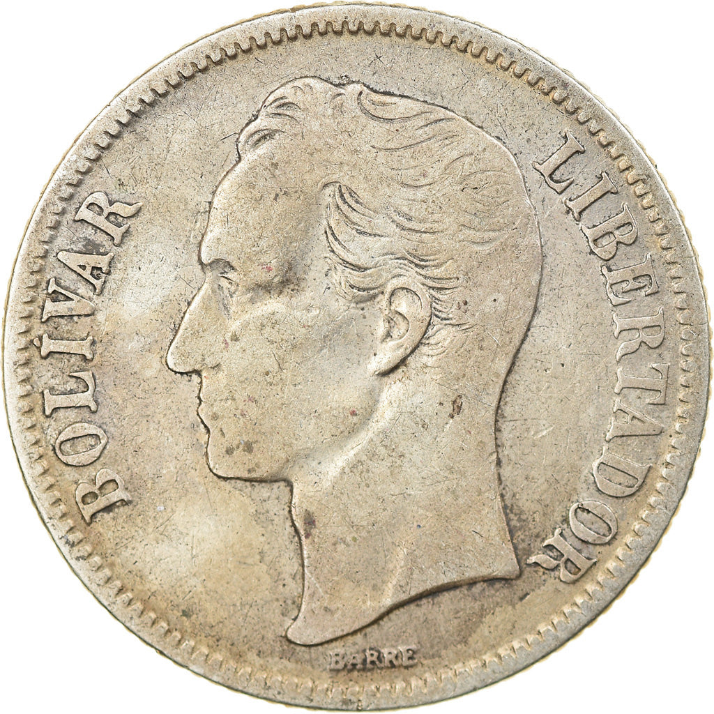 Coin, Venezuela, Bolivar, 1954, Philadelphia, VF(30-35), Silver, KM:37