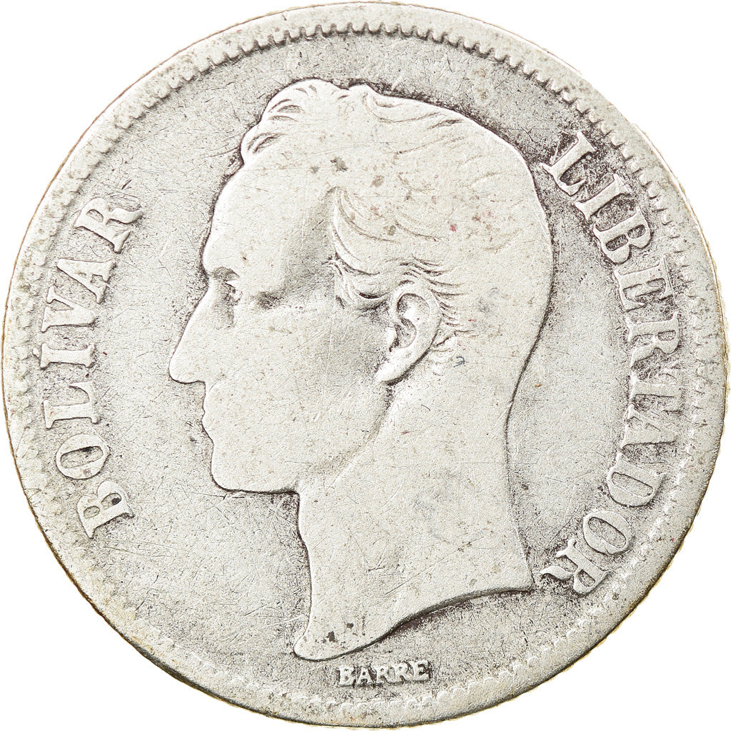 Coin, Venezuela, Bolivar, 1954, Philadelphia, VF(30-35), Silver, KM:37