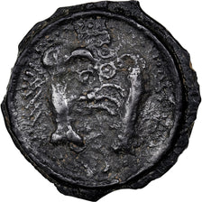 Meldi, Potin aux animaux affrontés, 1st century BC, Potin, S+, Delestrée:213A