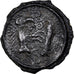 Meldi, Potin aux animaux affrontés, 1st century BC, Potin, S+, Delestrée:213A