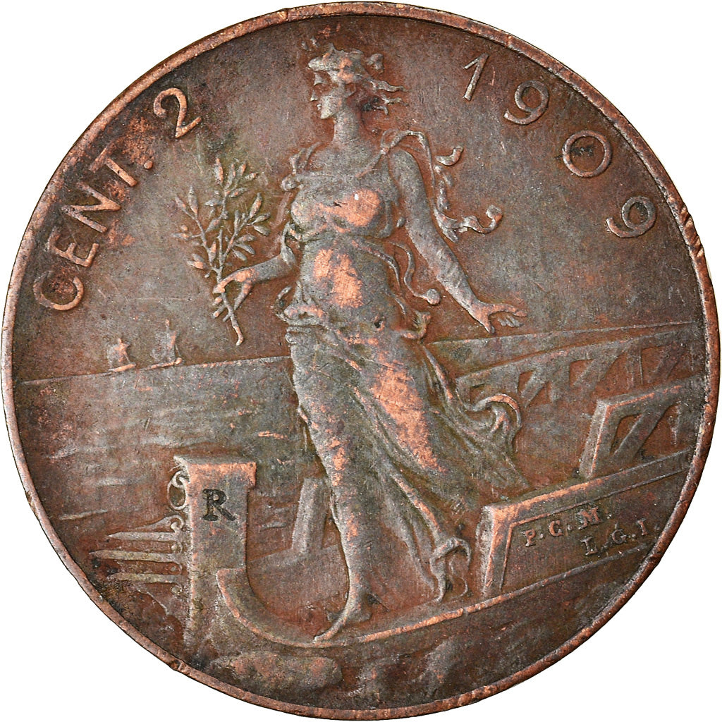 Munten, Italië, Vittorio Emanuele III, 2 Centesimi, 1909, Rome, FR+, Bronze