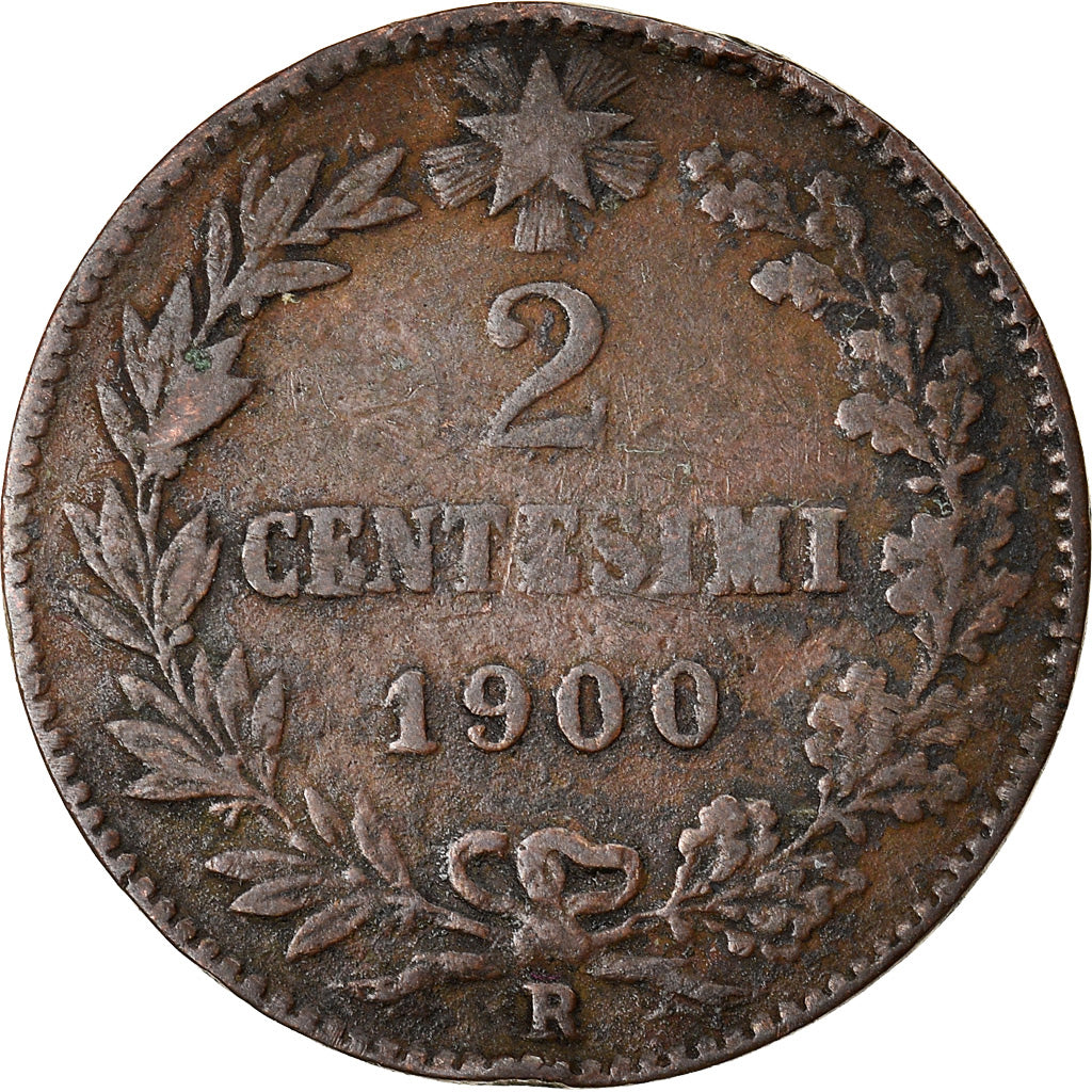 Moneta, Italia, Umberto I, 2 Centesimi, 1900, Rome, MB+, Rame, KM:30