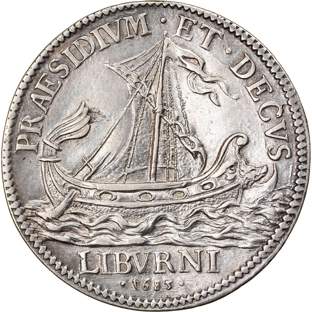 Grand Duchy of Tuscany, Cosimo III, 1/2 Tollero, 1683, Livorno, Srebro