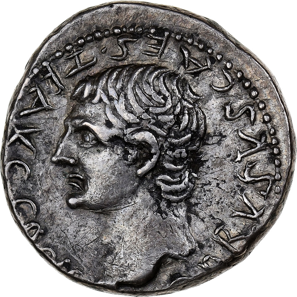 Cappadocia, Drusus and Tiberius, Denarius, 33-34, Caesarea, Plata, MBC+