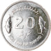 Moneda, ISLAS MALDIVAS, 20 Rufiyaa, 1977, FDC, Plata, KM:56