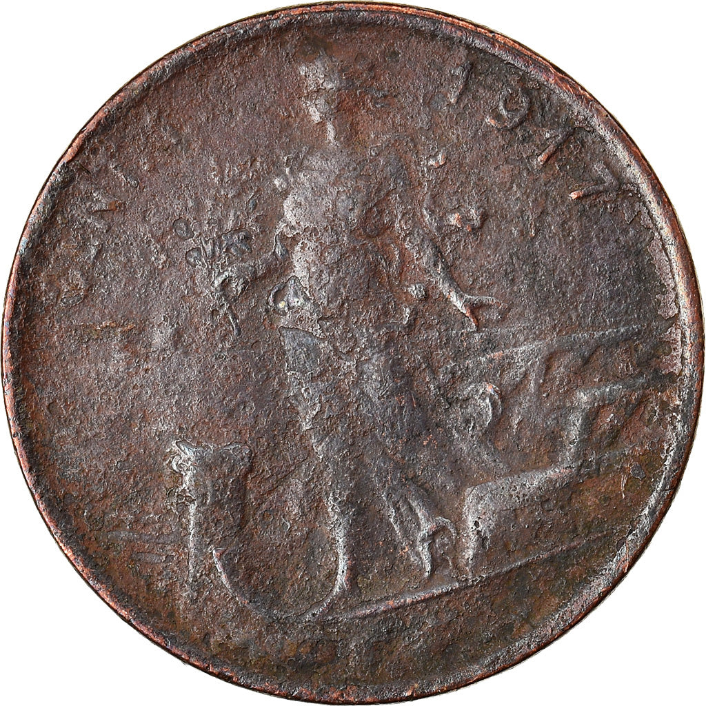 Moeda, Itália, Vittorio Emanuele III, Centesimo, 1917, Rome, VF(20-25), Bronze