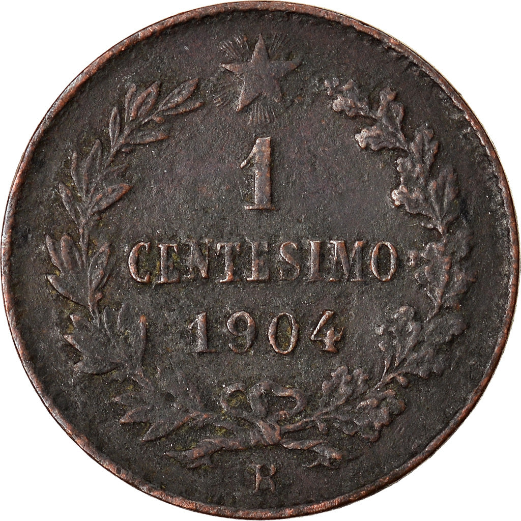 Moeda, Itália, Vittorio Emanuele III, Centesimo, 1904, Rome, EF(40-45), Bronze