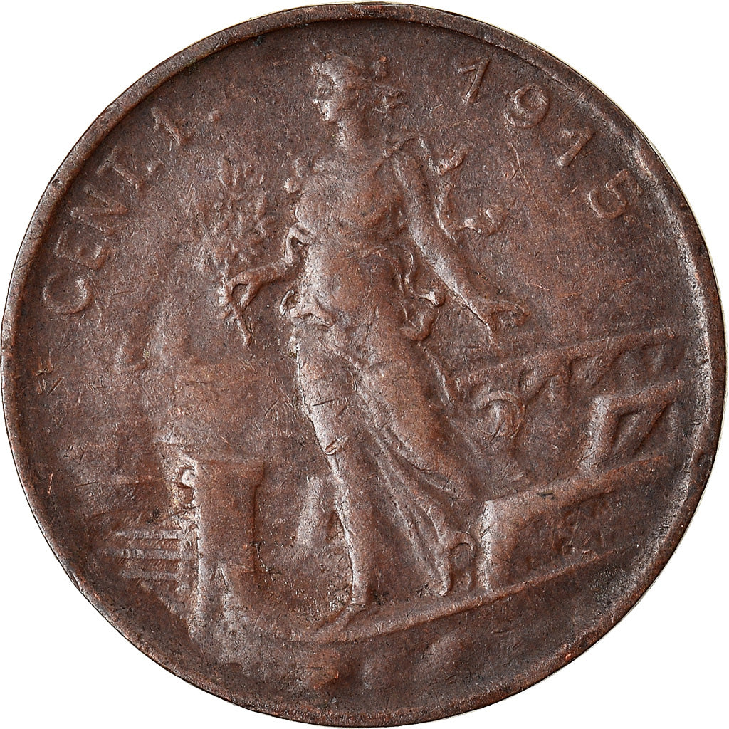 Moneta, Italia, Vittorio Emanuele III, Centesimo, 1915, Rome, BB, Bronzo, KM:40