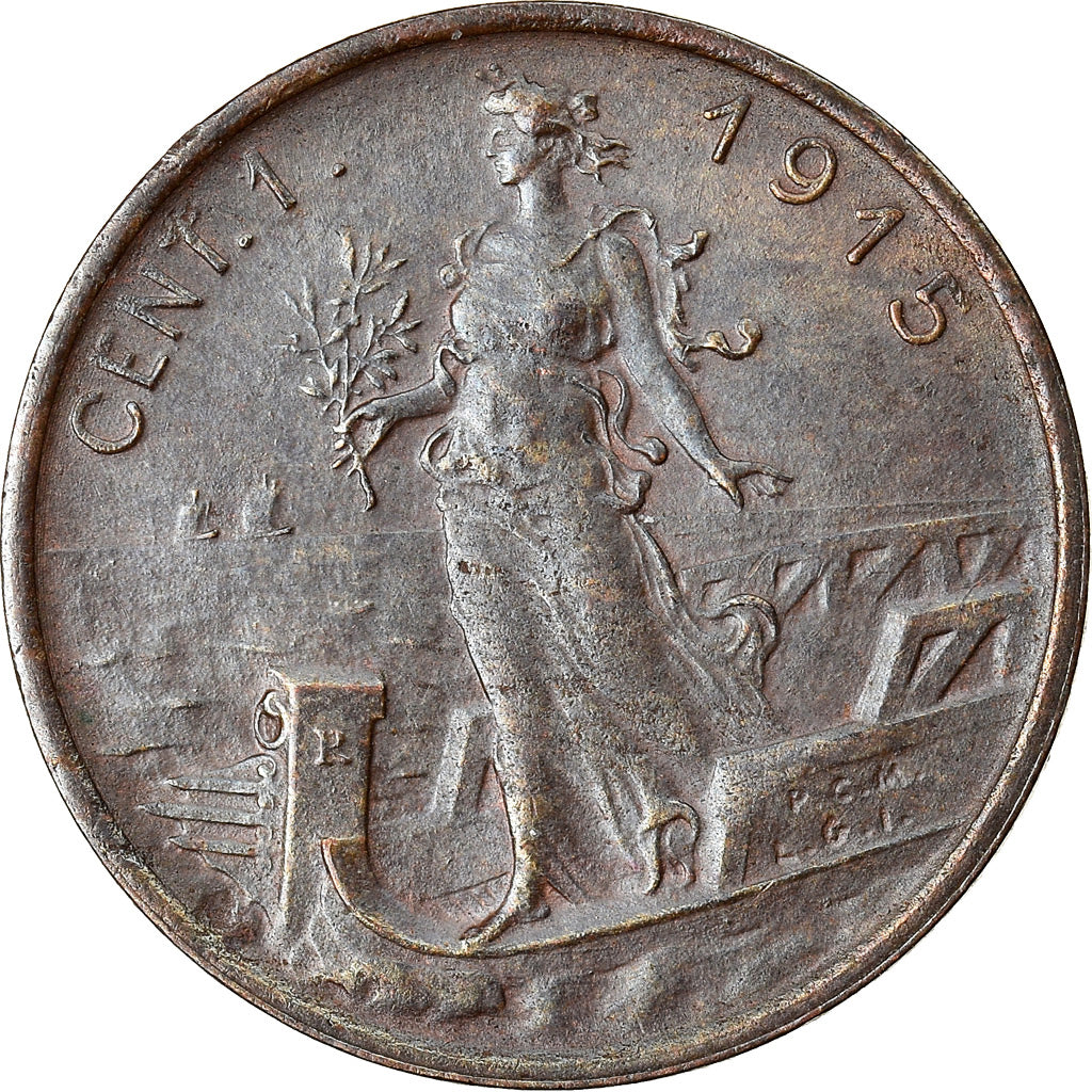 Moneta, Italia, Vittorio Emanuele III, Centesimo, 1915, Rome, SPL-, Bronzo