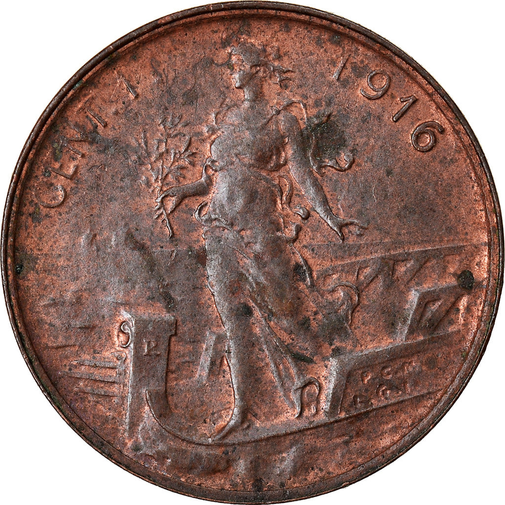 Münze, Italien, Vittorio Emanuele III, Centesimo, 1916, Rome, SS+, Bronze