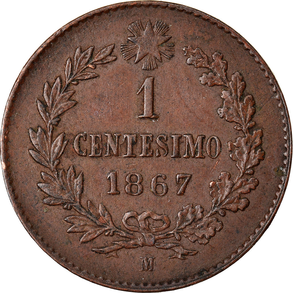 Monnaie, Italie, Vittorio Emanuele II, Centesimo, 1867, Milan, TTB+, Cuivre