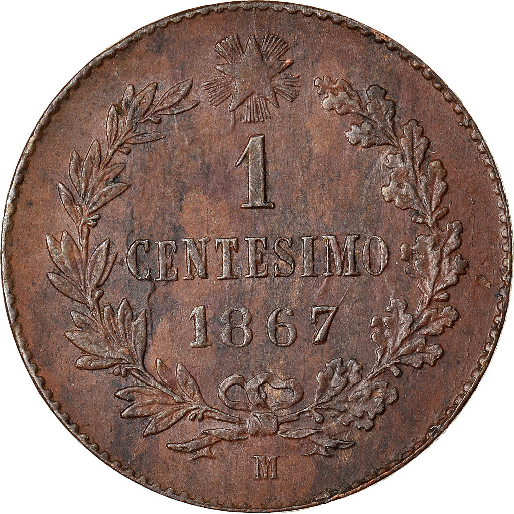 Münze, Italien, Vittorio Emanuele II, Centesimo, 1867, Milan, SS+, Kupfer