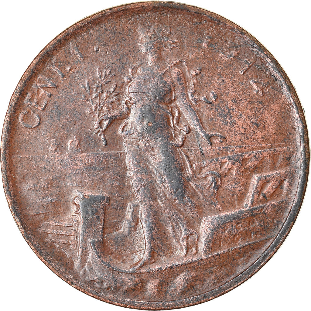 Moneda, Italia, Vittorio Emanuele III, Centesimo, 1914, Rome, MBC+, Bronce