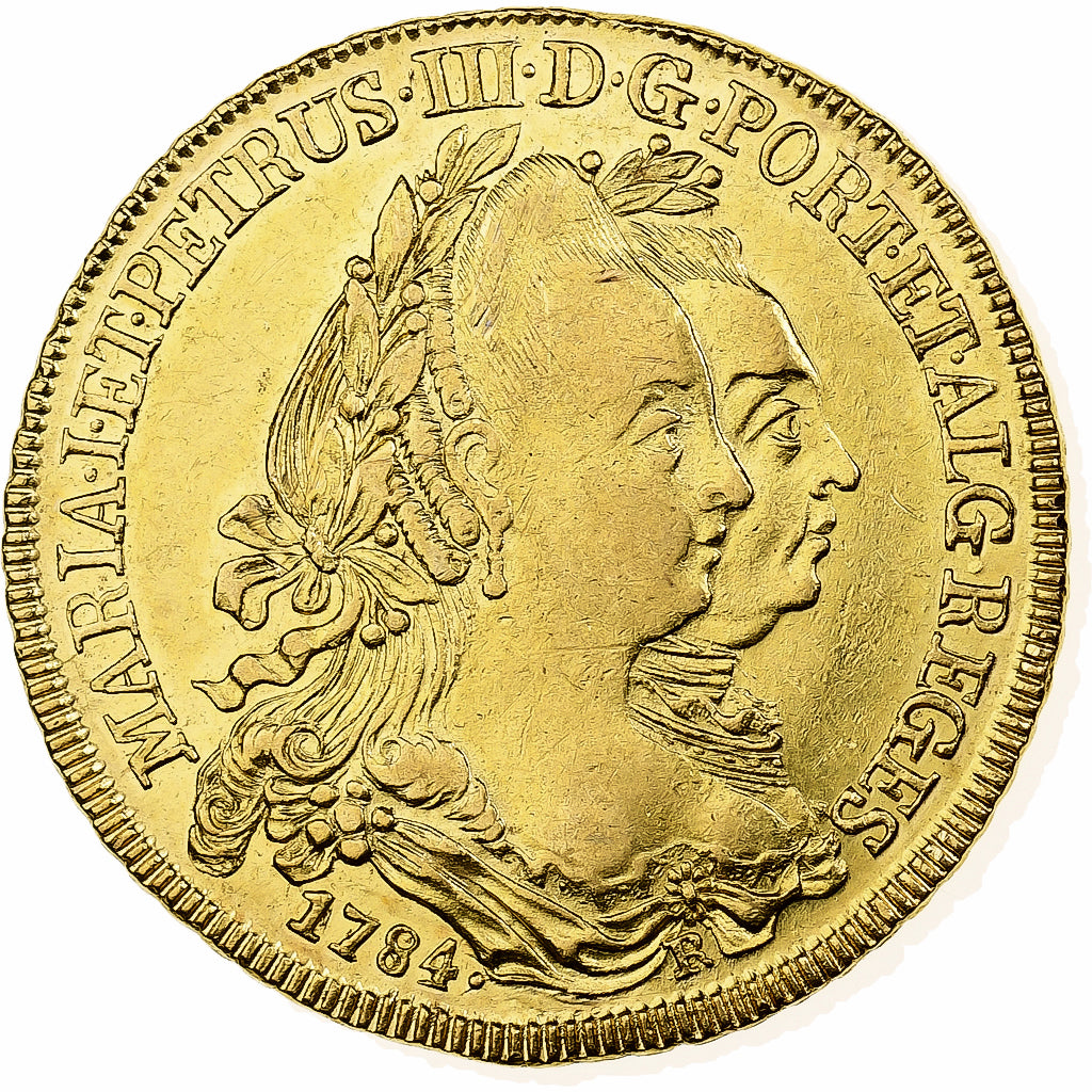 Brasil, Maria I and Pedro III, 6400 Reis, 1784, Rio de Janeiro, Oro, EBC