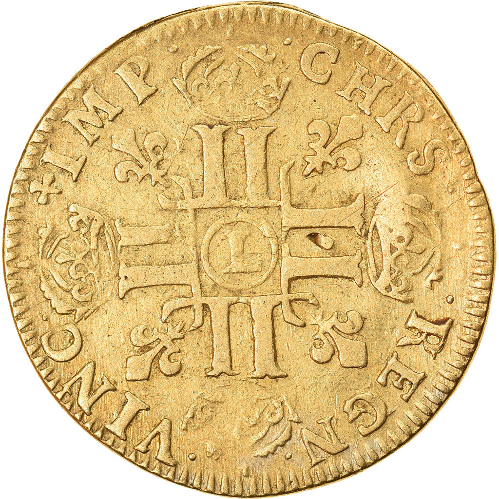 Frankrijk, Louis XIV, Louis d'or au buste juvénile, tête laurée, 1662