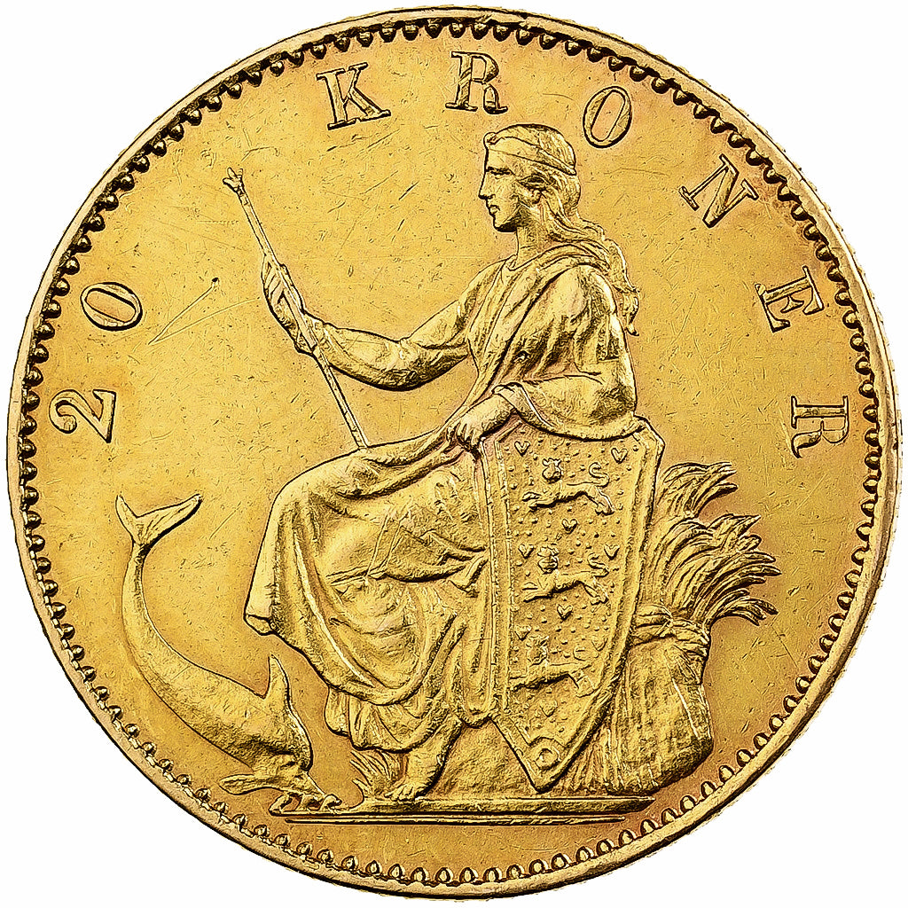 Danemark, Christian IX, 20 Kroner, 1873, Copenhagen, Or, SUP, KM:791.1