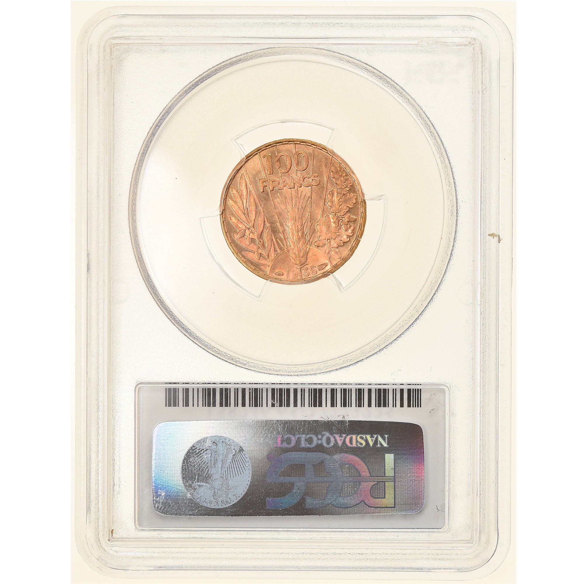 France, 100 Francs, Bazor, 1936, Paris, Gold, PCGS, MS65, Gadoury:1148, KM:880