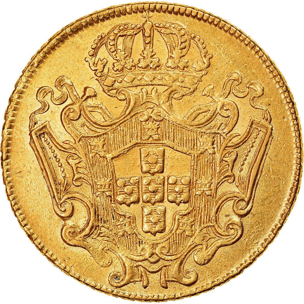 Brazil, João V, 12800 Reis, 1733, Vila Rica, Gold, AU(55-58), KM:139