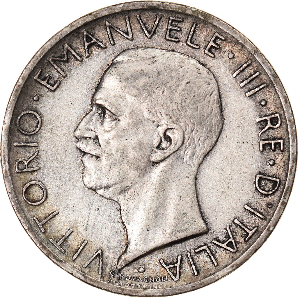 Coin, Italy, Vittorio Emanuele III, 5 Lire, 1927, Rome, VF(30-35), Silver