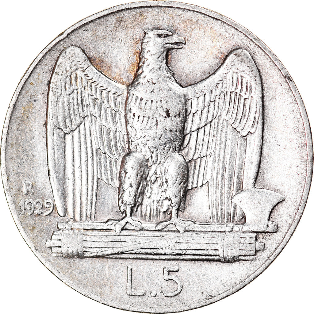 Monnaie, Italie, Vittorio Emanuele III, 5 Lire, 1929, Rome, TTB+, Argent