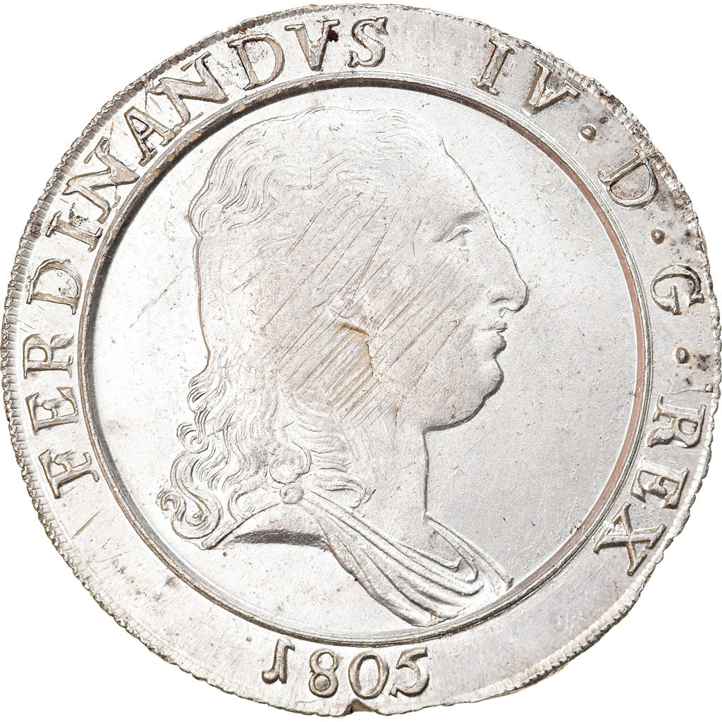 Kingdom of Naples, Ferdinando IV, 120 Grana, 1805, Naples, Prata, EF(40-45)