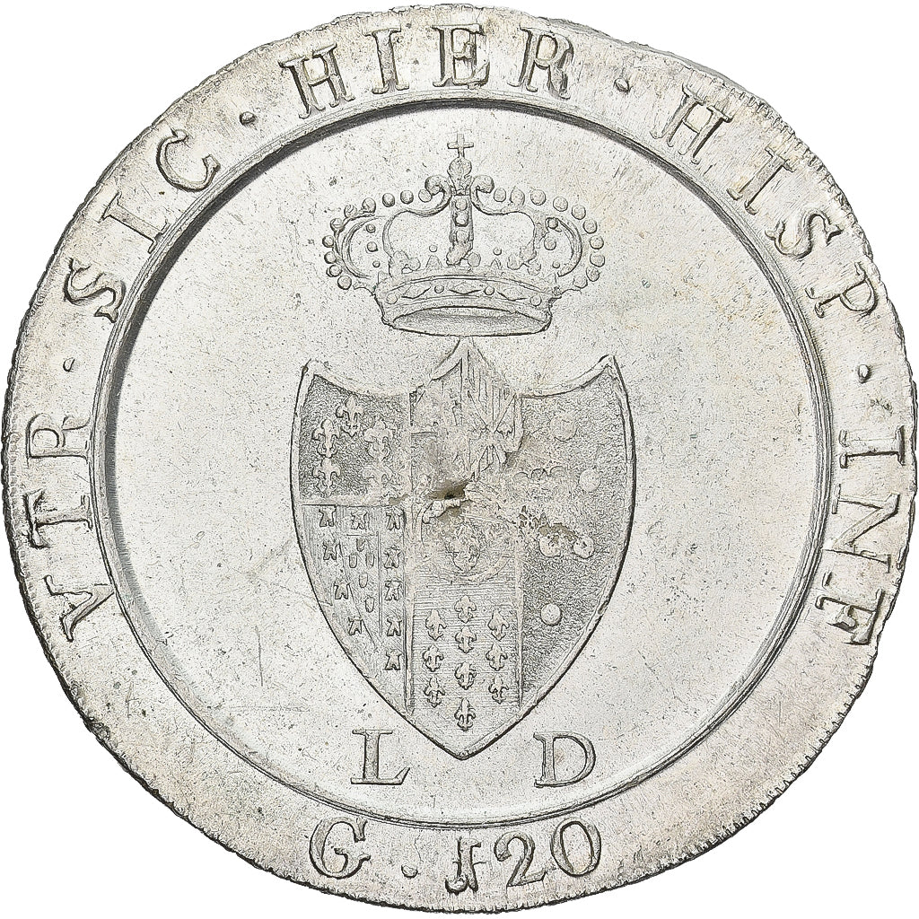 Kingdom of Naples, Ferdinando IV, 120 Grana, 1805, Naples, Plata, MBC, KM:247