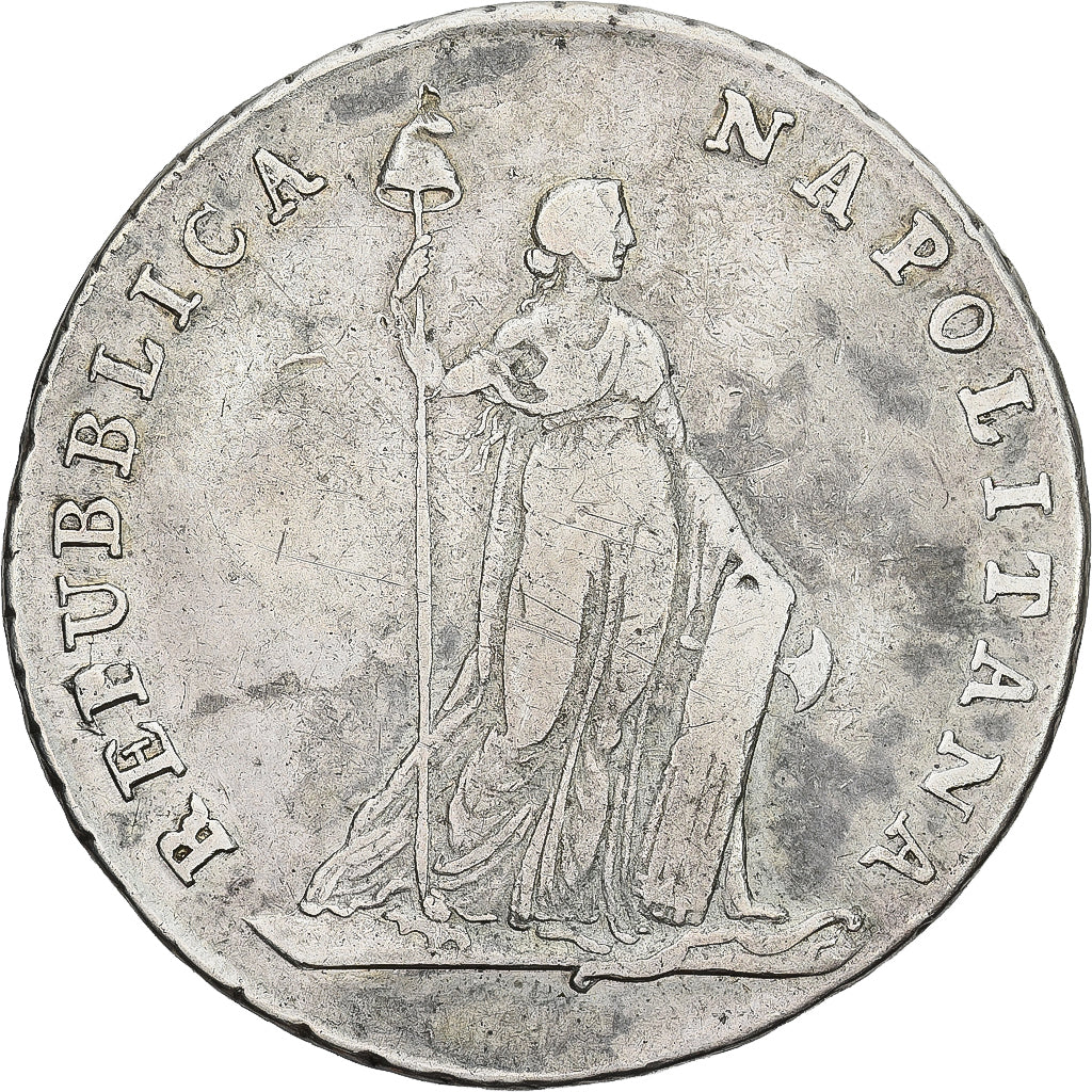 Neapolitan Republic, 12 Carlini, An VII (1799), Naples, Plata, BC+, KM:233