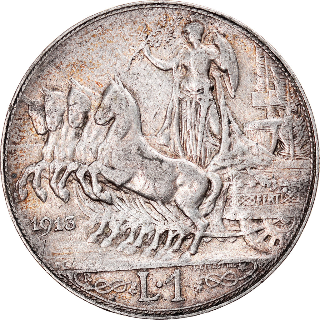 Moneta, Italia, Vittorio Emanuele III, Lira, 1913, Rome, MB, Argento, KM:45