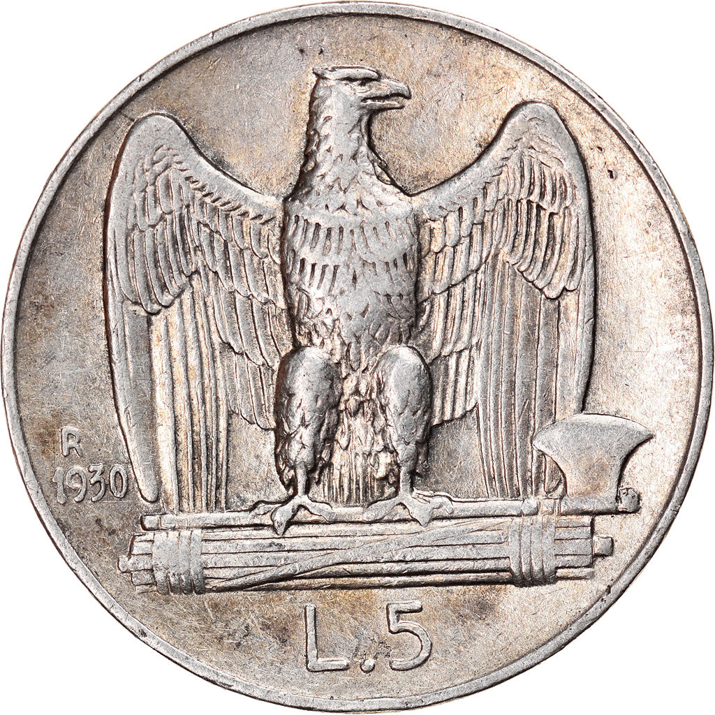 Coin, Italy, Vittorio Emanuele III, 5 Lire, 1930, Rome, EF(40-45), Silver