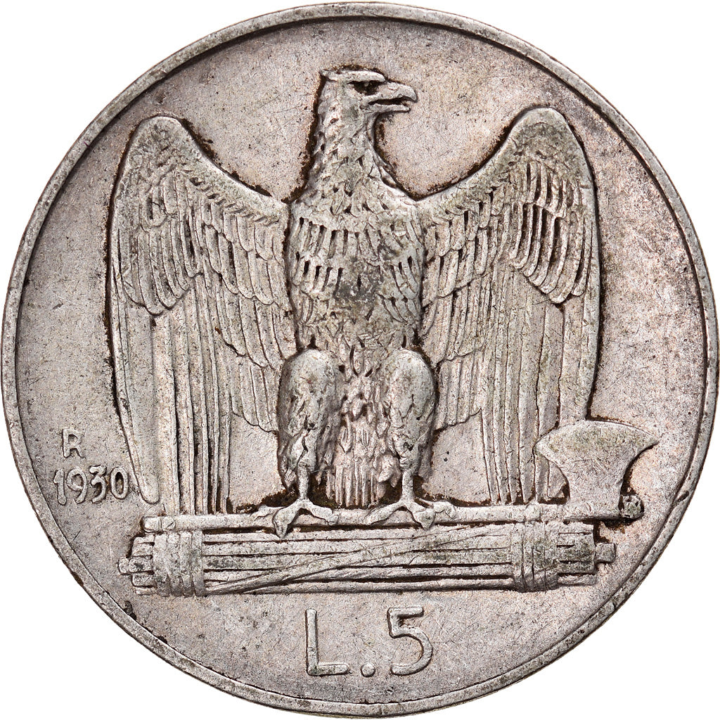 Coin, Italy, Vittorio Emanuele III, 5 Lire, 1930, Rome, EF(40-45), Silver