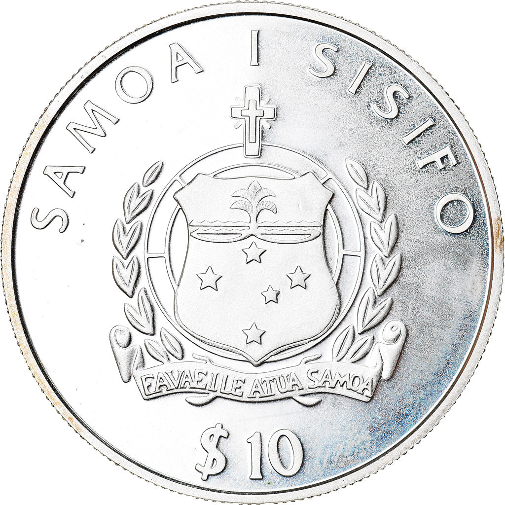 Moneda, Samoa, 10 Tala, 2003, FDC, Plata