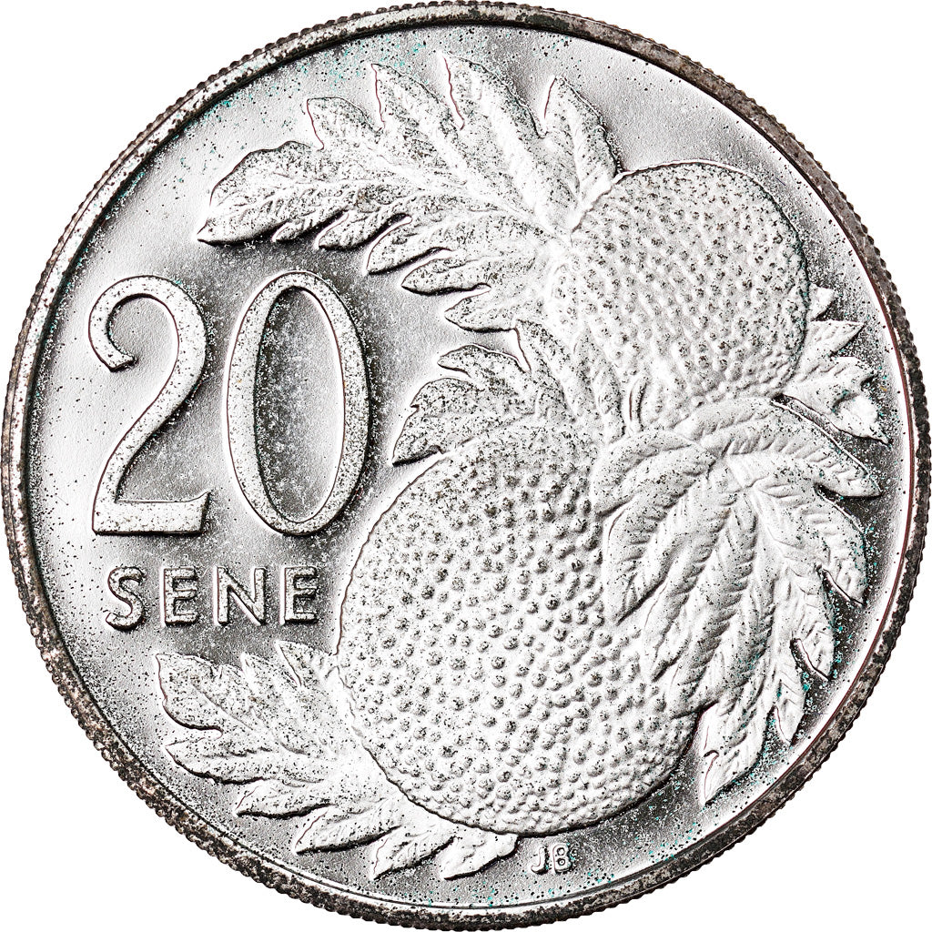 Coin, Samoa, 20 Sene, 1974, MS(65-70), Silver, KM:16a