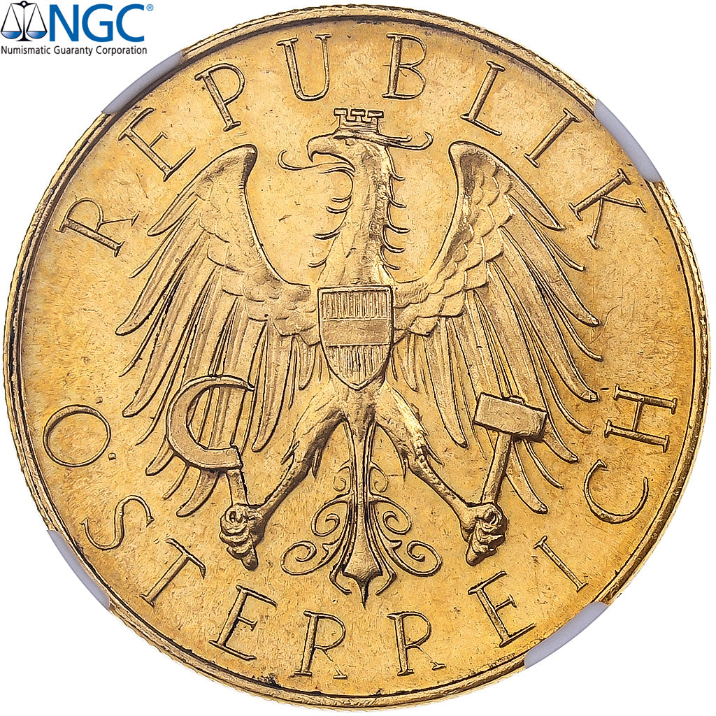 Austria, 25 Schilling, 1929, Vienna, Złoto, NGC, MS64, KM:2841