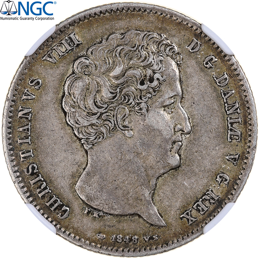 Danemark, Christian VIII, Rigsbankdaler, 1848, Copenhagen, Argent, NGC, XF45