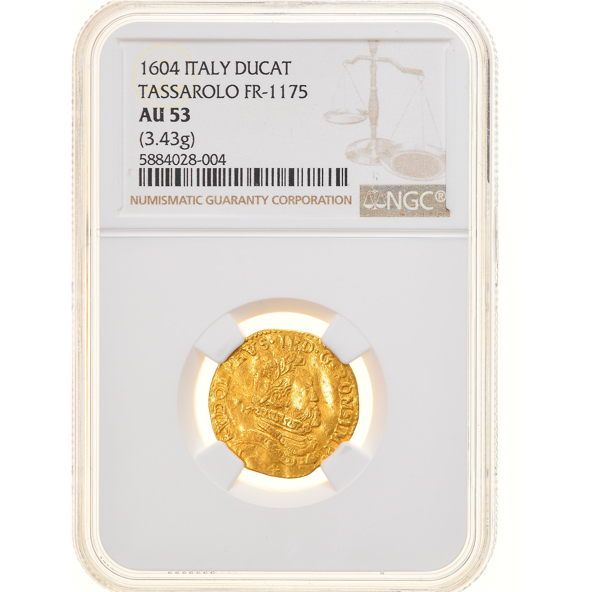 Italien, Agostino Spinola, Ducat, 1604, Tassarolo, Gold, NGC, AU53