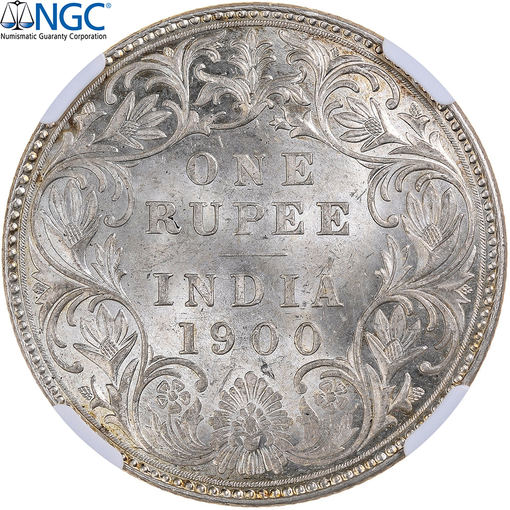 Indie Brytyjskie, Victoria, Rupee, 1900, Bombay, Srebro, NGC, MS63+, KM:492