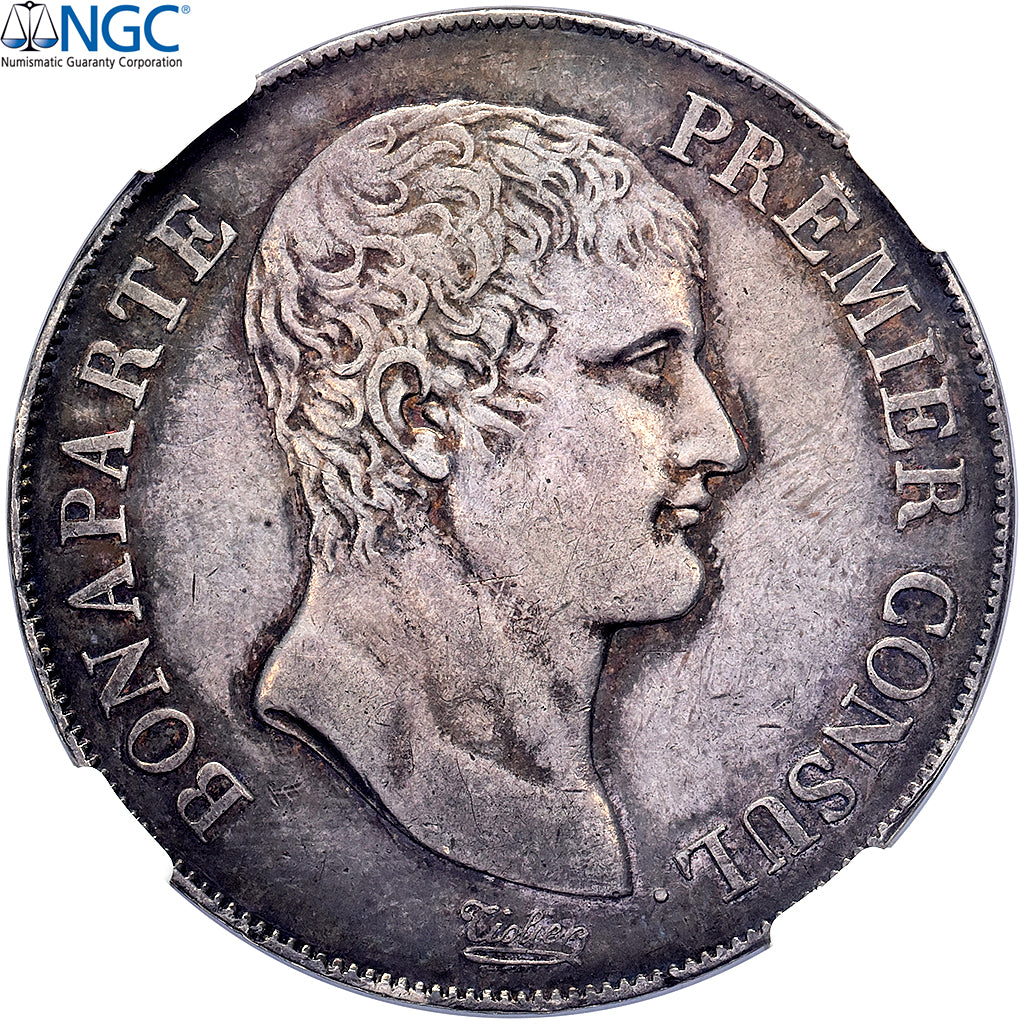 France, Bonaparte Premier Consul, 5 Francs, An 12, Paris, Grenetis serré