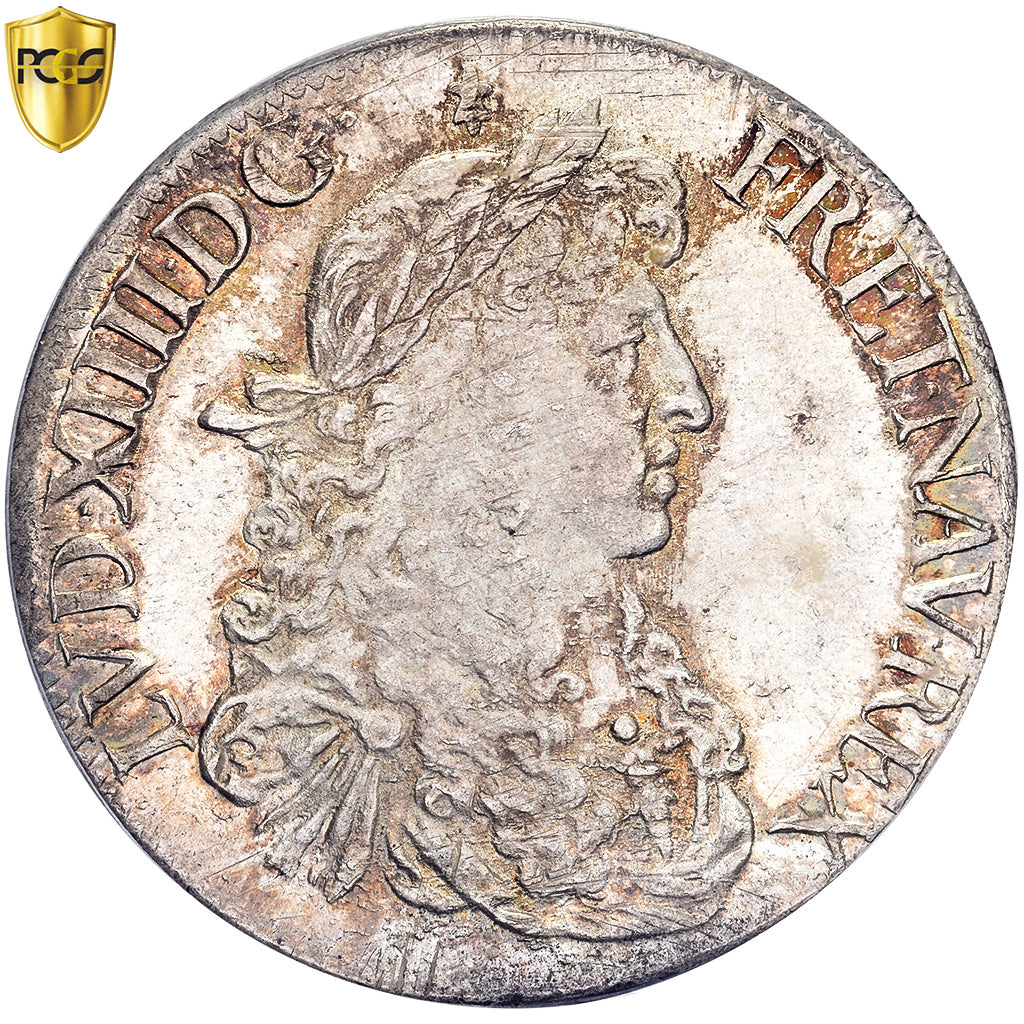 Francia, Louis XIV, Écu au portrait apollinien, 1667, Rennes, Argento, PCGS