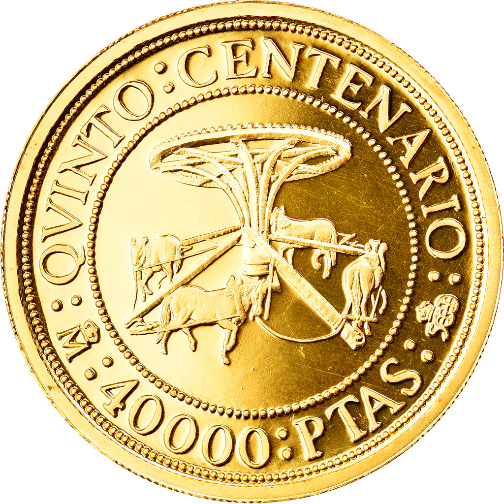 España, Juan Carlos I, 40000 Pesetas, 1992, Madrid, Prueba, Oro, SC, KM:1004
