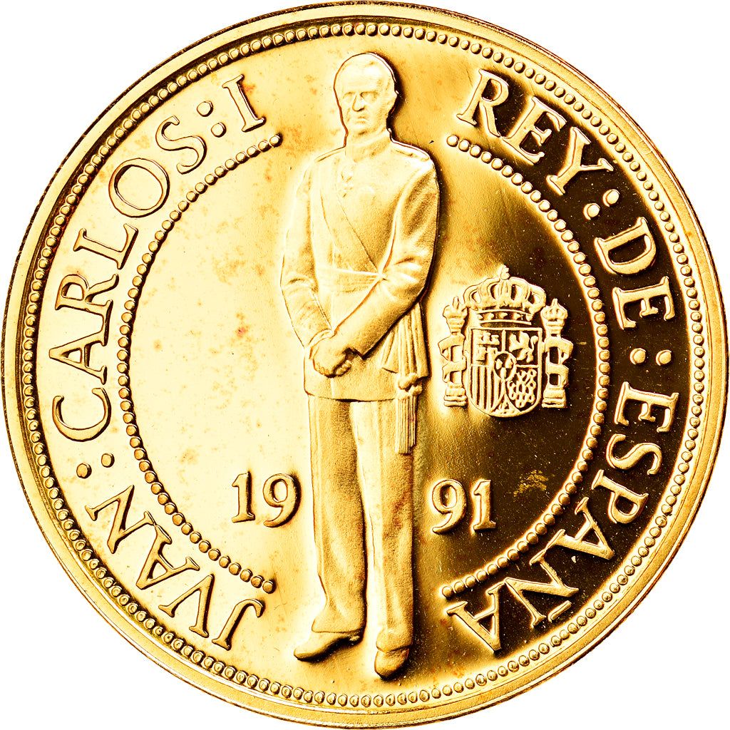 Espanha, Juan Carlos I, 40000 Pesetas, 1991, Madrid, Proof, Dourado, PCGS, MS68