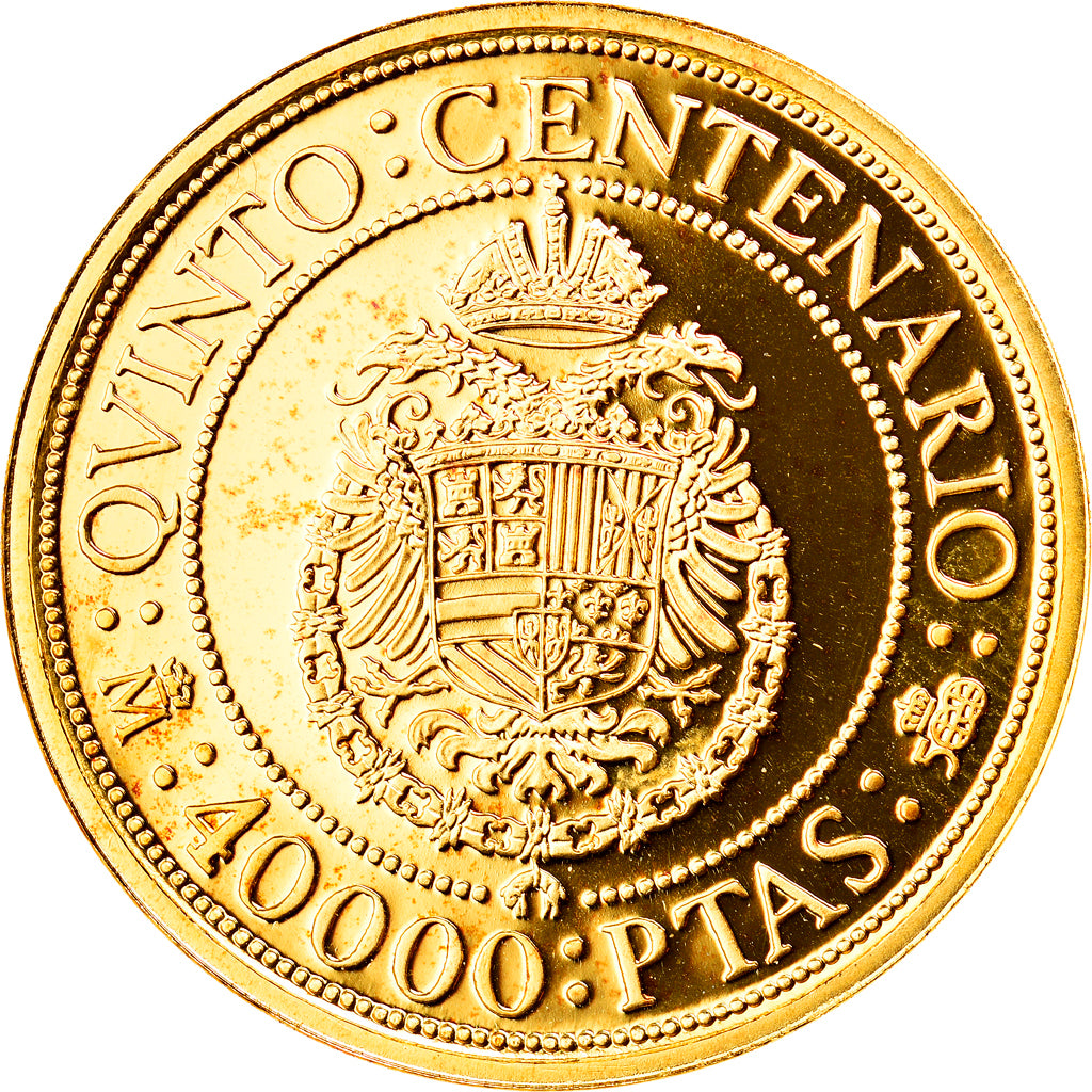 Espanha, Juan Carlos I, 40000 Pesetas, 1991, Madrid, Proof, Dourado, PCGS, MS68