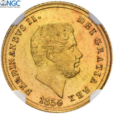 Coin, ITALIAN STATES, NAPLES, Ferdinando II, 3 Ducati, 1854, Naples, NGC, MS64