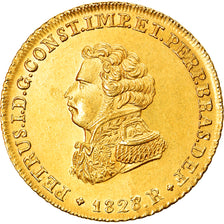 Brazil, Pedro I, 6400 Reis, 1828/7, Rio de Janeiro, Gold, MS(63), KM:370.1