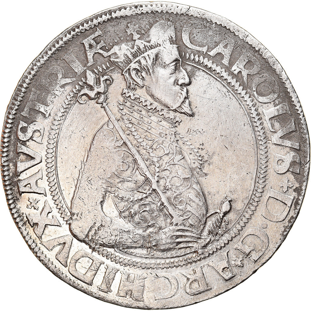 Duché de Styrie, Charles II François, Thaler, 1575, Graz, Argent, TTB