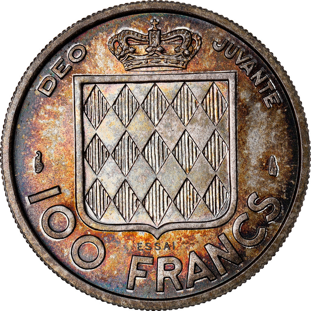 Monaco, 100 Francs, 1956, ESSAI, Silver, MS(65-70), KM:E36